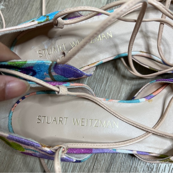 Stuart Weitzman Gilligan Flat Watercolor Print 7 1/2N - Picture 11 of 15